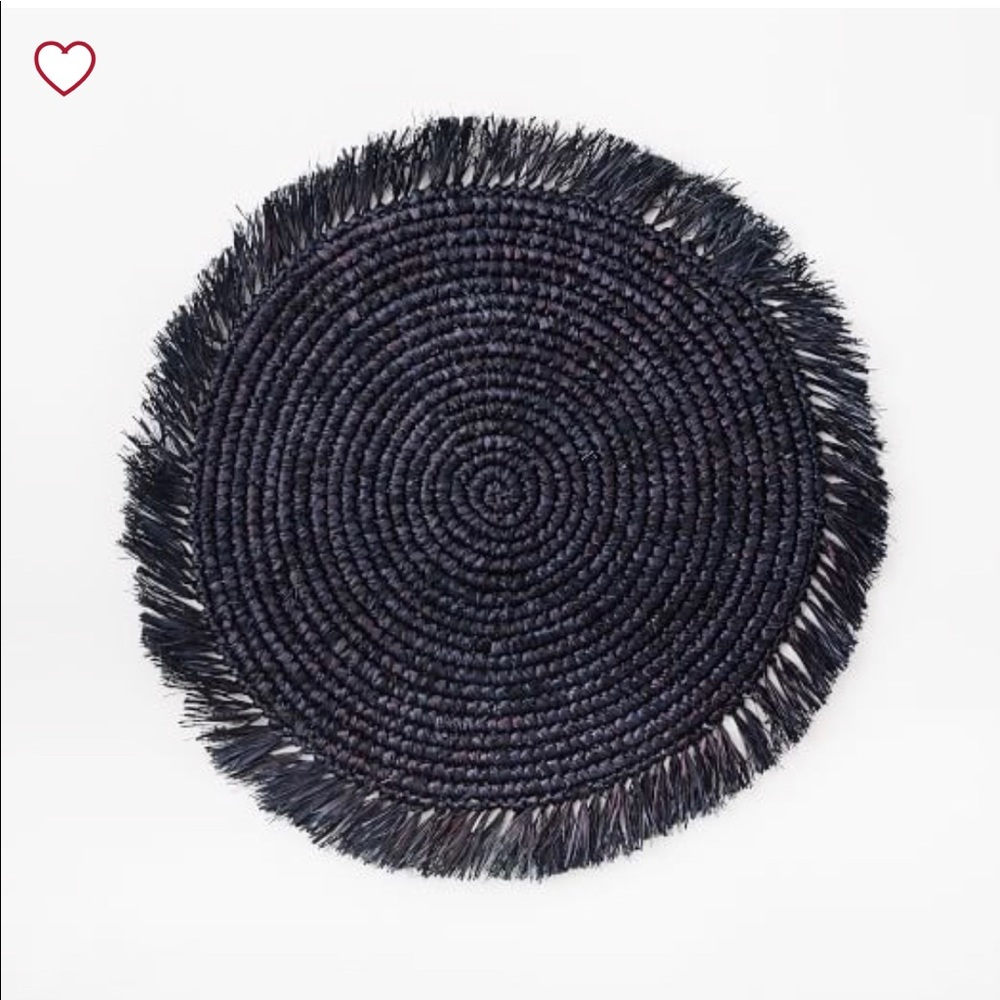 4 West Elm Navy Blue Round Woven Placemats